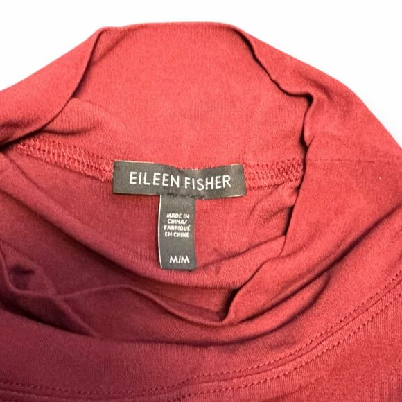 EILEEN FISHER Women’s Red Long Sleeve Layered Tunic Top Size Medium - Picture 4 of 4